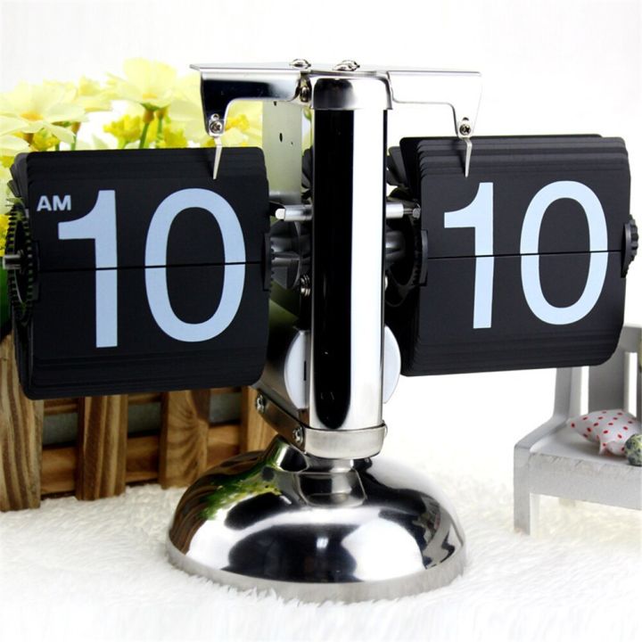 นาฬิกาสแตนเลสแสดงเวลานาฬิกาตั้งโต๊ะอัตโนมัติขนาดใหญ่สำหรับห้องนั่งเล่นของใช้ในครัวเรือนห้องนอน