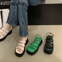 【CW】 2023 New Brand Sandal Fashion Narrow Band Wedges Heel Shoes Ladies Outdoor Gladiator Pumps