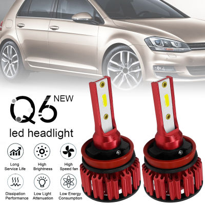 2pcs H8 LED H9 H11 Q6 Car LED Headlight Bulbs 12000LM 6000K 120W DOB Kit Hi or Lo Light Bulb Auto Headlamp for Car SUV