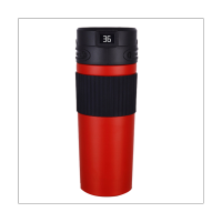 480Ml Portable Couple Water Cup Smart Temperature Display Stainless Steel Mug Insulated Bottle Home Office Drinkware Black