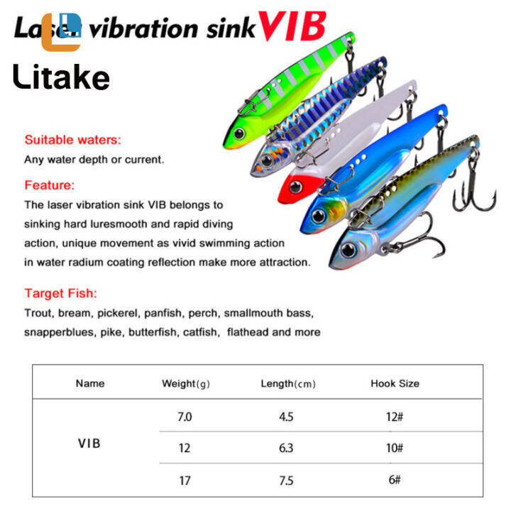 เหยื่อตกปลา-vib-7g-12g-17g-มีตะขอแหลมหลากสีอุปกรณ์จับปลาเหมาะสำหรับน้ำจืดน้ำเค็ม