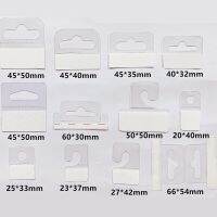 100pcs PVC Slot Hole Adhesive Hang Tabs Tags Hook Merchandise Package Box Bag Hangers Peghooks Display For Store Retail DisplayAdhesives Tape