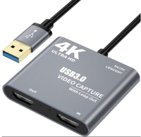 4K 1080P USB 3.0ไปยัง HDMI Video Audio เกมการ์ดจับ Loop เต็มรูปแบบ1080P 60บันทึกผ่าน DSLR กล้องวิดีโอ HDMI Capture Card