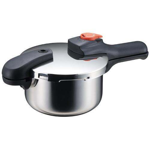 One-handed pressure cooker 2.5L IH compatible stainless steel Pressure ...