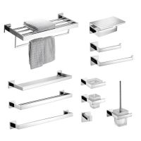 Mirror Stainless Steel Bathroom Hardware Set Towel Rack Toilet Paper Holder Towel Bar Hook Bathroom Accessories