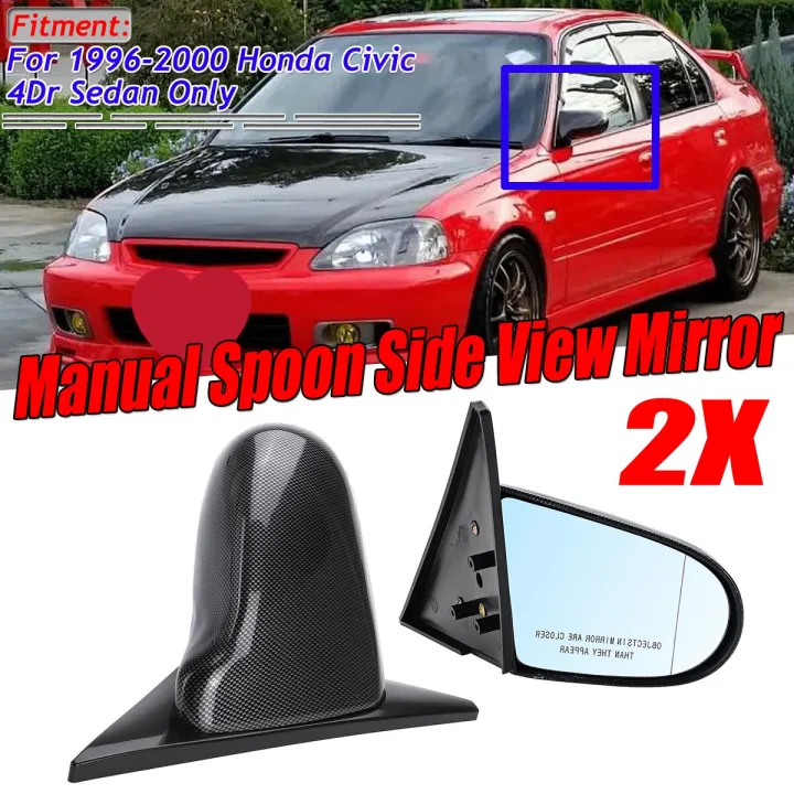 Pair Car Side Mirror Rear View Mirror For Honda For Civic EK 4Dr Sedan