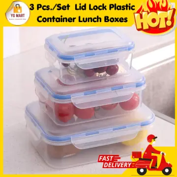 LocknLock) Food Containers Square Lunch Box Set / 3 Tier (with ice pack  -823