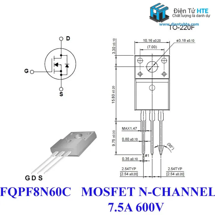 [COMBO] 4 MOSFET 8N60C FQPF8N60C TO-220 7.5A 600V Kênh N | Lazada.vn