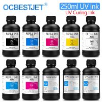 หมึกสำหรับ Epson ป้องกันแสง UV ขนาด250มล. TX800 XP-600 XP600 TX-800 L800 L805 L1800 R290 R300 1390 1400 1410 DX5 DX7 DX10เครื่องพิมพ์ยูวี