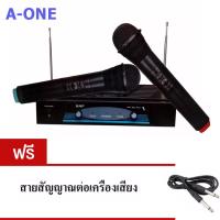 ไมโครโฟนไร้สาย ไมค์ลอยคู่ WIRELESS MICROPHONE รุ่น A-ONE RY-2002 ฟรีสายสัญญาณเสียง