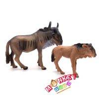 Monkey Toys - โมเดลสัตว์ Wildebeest วิลเดอบีสต์ แม่ลูก ชุด 2 ตัว (จากหาดใหญ่)