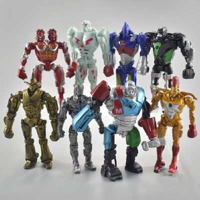 ZZOOI 8pcs/Set 13cm Anime Real Steel Zeus Atom Midas Adam Raider Robot Model Toys Gift Action Figure Collection Decoration Gift Toys