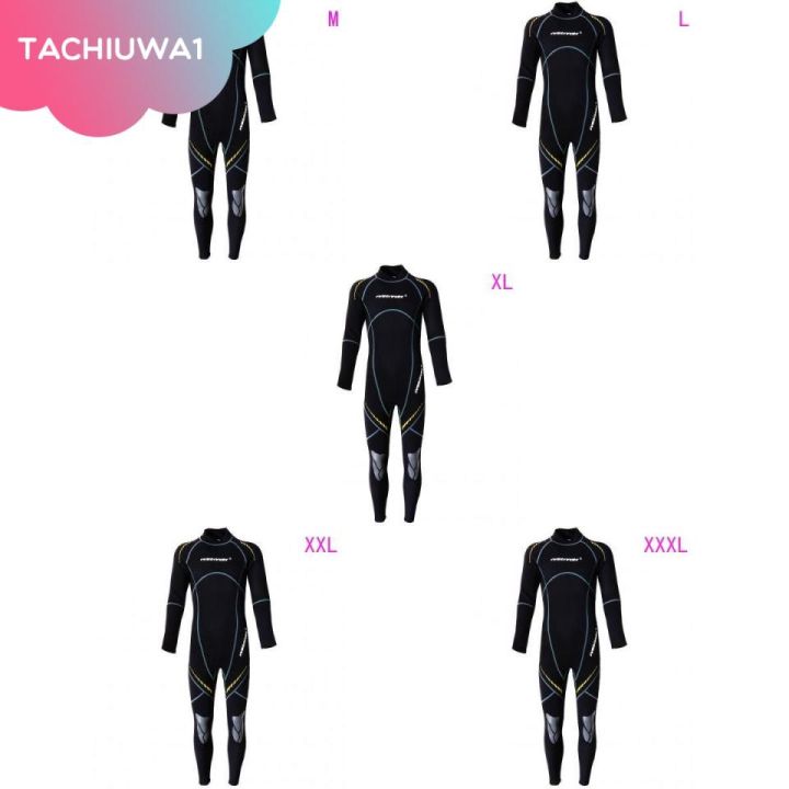 ชุดดําน้ําแบบเต็มป้องกันความร้อนสีดํา-neoprene-wetsuit-3-มิลลิเมตร-สําหรับผู้ชาย