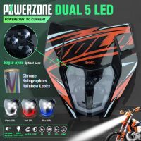 ❏ PowerZone Motorcycle Headlight Headlamp Head Light Supermoto Fairing For KTM EXC SXF MX Dirt Bike Enduro Headlight