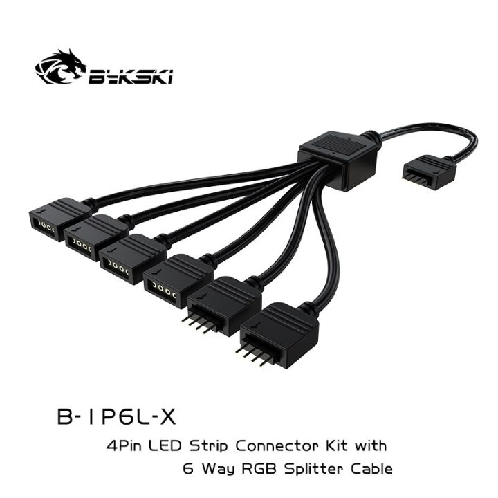 bykski-1-6-rgb-splitter-สาย-a-rgb-aura-sync-5v-12v-อะแดปเตอร์-caple-ขยายพอร์ต-rgb-พิเศษส่วนหัว1to6-way-extension-b-1p6l-x