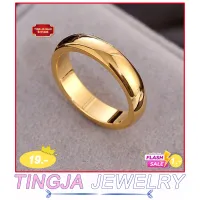 รีบเลยก่อนของหมด!!! แหวนทอง แหวนแฟชั่น สีทอง ผิวเงาสวย ดีไซน์แบบเรียบง่าย ทองไม่ลอก แหวนแฟชั่นสเเตนเลสเเท้ 100% รุ่น PONY-001