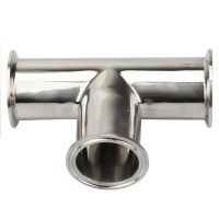 51mm O/D 304 Stainless Steel Sanitary Ferrule 3 way Tee Connector Pipe Fitting 2 Tri Clamp