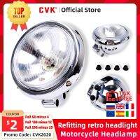 CVK รถจักรยานยนต์ Universal DC 12V ไฟหน้าไฟหน้าสำหรับ Harley 883 HONDA Steed VLX 400 Shadow 600 Magna 250 Chrome Running Light