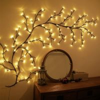 Lluminated Willow Vine Tree Lights With Plug,144 LEDs Willow Vine LED Tree,สาขาแสงประดิษฐ์สำหรับตกแต่งผนังในร่ม