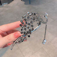 Korean Style Elegant Hair Accessory with Rhinestones, Tassels, and Twist Clip