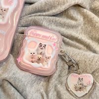 【hot sale】 ⊕ C02 For Airpods 1 2 Pro 2 Earphone Case Creative Cute Pink Kitten Puppy Newspaper Wave Frame Pendant Anti-fall Shell For Airpods 3