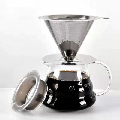 ที่ใส่ตัวกรองกาแฟแบบใช้ซ้ำได้ Double Layer Stainless Steel Coffee Tea Strainer Coffee Accessories Coffee Making Tool