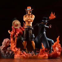 17cm Anime Figures Set Luffy Ace Sabo 3 Action Figures Statue Figurines Collectible Model Decoration Toys Gift Manga