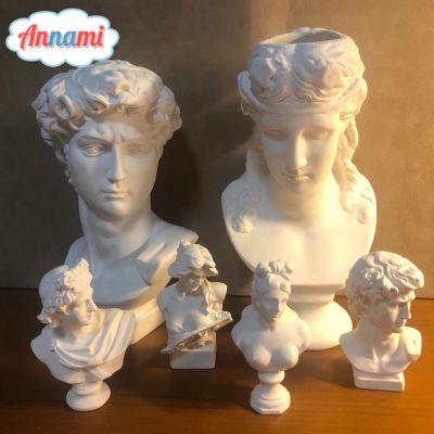 Annami Mini Statue Ornament David Apollo Retro Greek Statues Photo Props Desktop Home Decoration Art Sketch Imitation Plaster Portrait