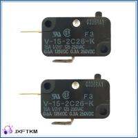 JXFTKM 2pcs 15A สวิตช์ V-15-2C26-K สีดำสีดำ 125/250VAC ไมโครสวิตช์ ปกติปิด 2พิน สวิตช์จำกัด สำหรับ Omron SWITCH shurflo 2088 Series ขั้วต่อ PCB