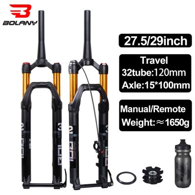 BOLANY MTB ส้อม27.5/29Er 100Mm ล็อค32 RL เรียวผ่านเพลา15MM จักรยานจักรยานด้านหน้า Forks จักรยาน