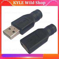 KYLE Wild Shop 5.5*2.1mm DC Female Power Jack To USB 2.0 Type A Male Plug Female Jack Socket 5V DC Power DIY Connector Adapter Laptop