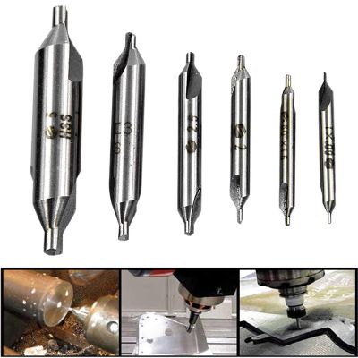 HH-DDPJ6pc Combined Hss Combined Center Drill Countersink Bit Lathe Mill Tackle Tool Set Double 5 / 3 / 2.5 / 2 / 1.5 / 1mm Hand Tool