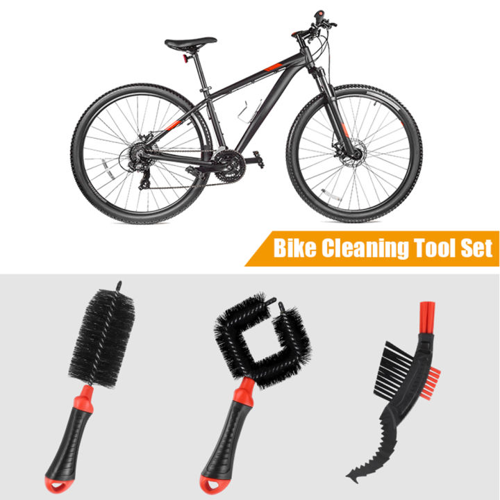 lazaralife-แปรงทำความสะอาดจักรยานยางล้อผ้าเช็ดรถยนต์ชุดเครื่องมือ