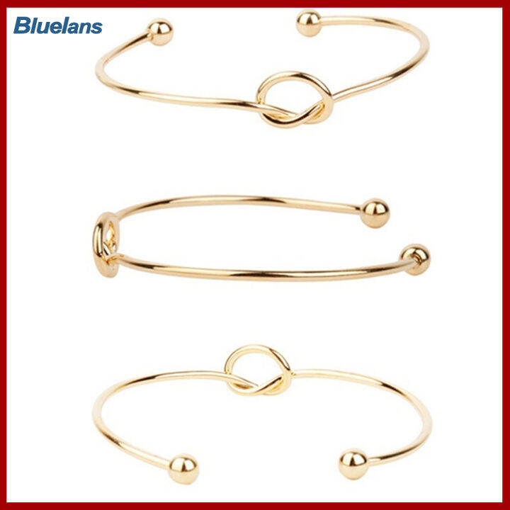 bluelans-แฟชั่นสำหรับผู้หญิงเครื่องประดับสไตล์เรียบง่ายสไตล์-knot-เปิดสร้อยข้อมือกำไลข้อมือ