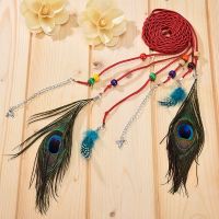 Ms peacock feather hair braided belt han edition fine dress tie joker fashion belts ✷∈﹍