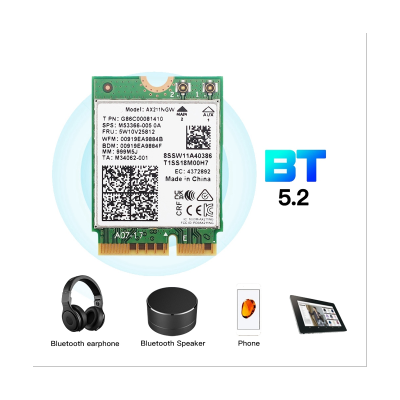 AX211NGW WiFi 6E M.2 Key E CNVio2 Dual Band 2.4Ghz/5Ghz Wireless Network Card Kit 802.11Ac Bluetooth 5.2 Adapter