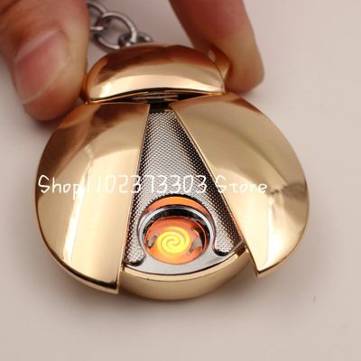 ZZOOI New Metal Beetle Style Windproof Tungsten Wire Lighter USB Charging Keychain Electronic Lighter Personality Creative Mens Gift