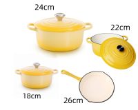 【ชส่งภายใ 24นม】Enamel cast iron pot, French saucepan, soup pot, deep hot pot, saucepan, 20cm/22cm/24cm cool colored cast iron pot