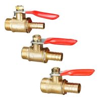 Brass 6/8/10/12mm Red Lever Handle Ball Valve Hose Barb 1/4 3/8 1/2 BSP Male Thread Connector Pipe Fitting Coupler Adapter