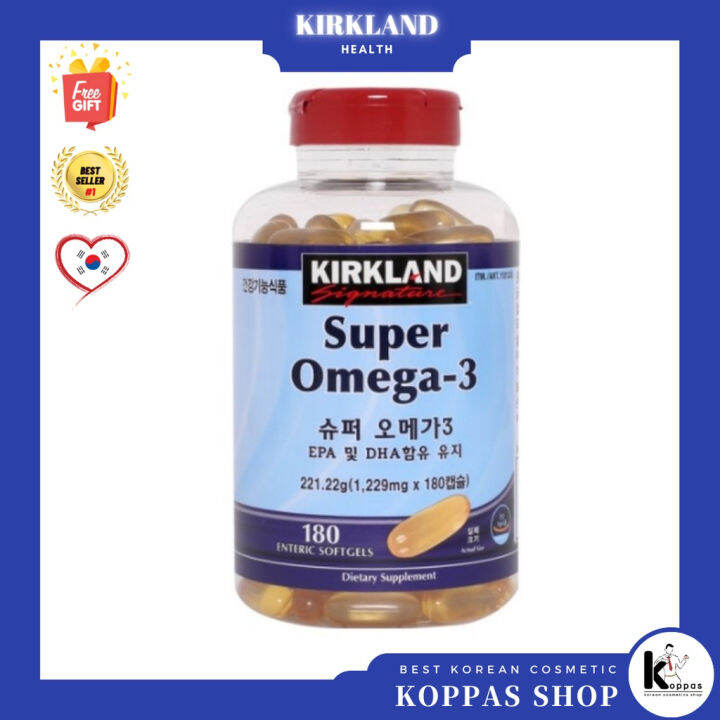 KIRKLAND Super Omega 3 with EPA + DHA 1229mg x 180 Capsules Enteric