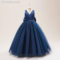 ✐ ocehrk Meninas sem mangas de cetim gaze vestido baile com saia longa casamento elegante infantil