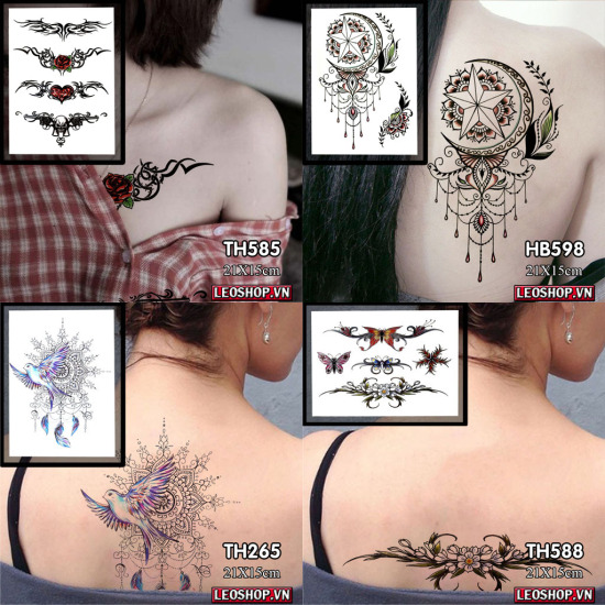 Hình Xăm Dán Tattoo Kín Tay Cá Tính TQB-229 bán tại Hồ Chí Minh