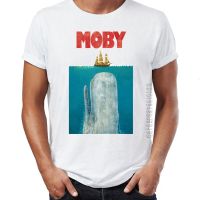 Mens T Shirt Whale Moby Jaws Poster Mashup Awesome Artwork Tshirts Homme Graphic Tees Camiseta