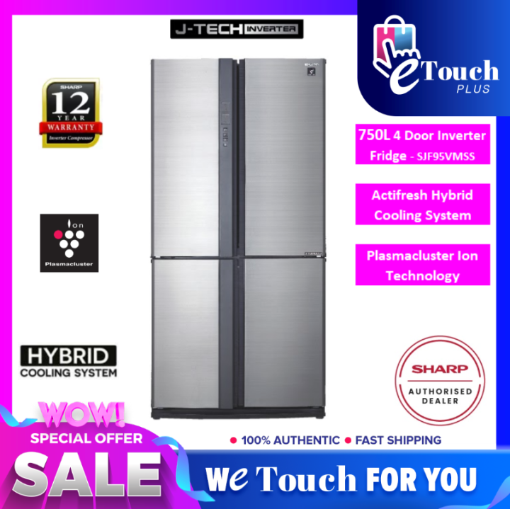 sharp 4 door fridge sjf95vmss