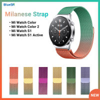 BLUESN 20/22มม. สายนาฬิกาแม่เหล็ก Milanese สำหรับ Xiaomi Watch S1 Active MI Watch สี2สายโลหะสำหรับ Xiaomi Haylou RT LS05S RS4 LS12