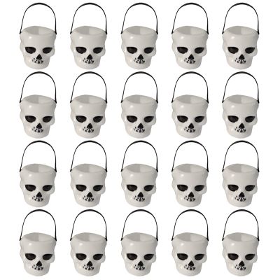20 Pieces of Halloween Candy Bucket Skeleton Candy Jar Halloween Party Cauldron