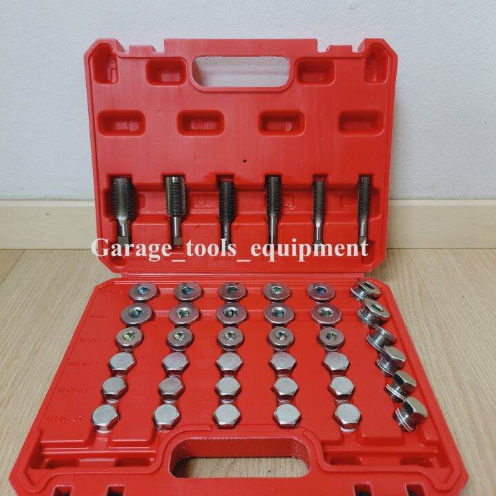XR 114pcs Oil Pan Thread Repair Kit Gearbox Drain Plug Tool Set M13