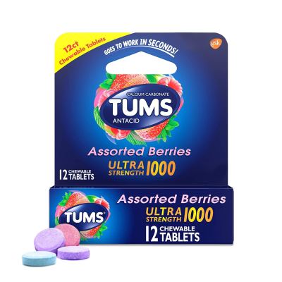 TUMS Antacid Ultra Strength 1000 - Assorted Berries (12 Tablets)