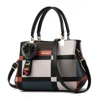 【Lanse store】Women  39;s bag 2022 new Korean version of one-shoulder messenger fashion all-match checked handbag