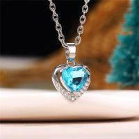CAOSHI Romantic Heart Shape Pendant Necklace for Women Brilliant Zirconia Jewelry for Wedding Ceremony Chic Delicate Accessories
